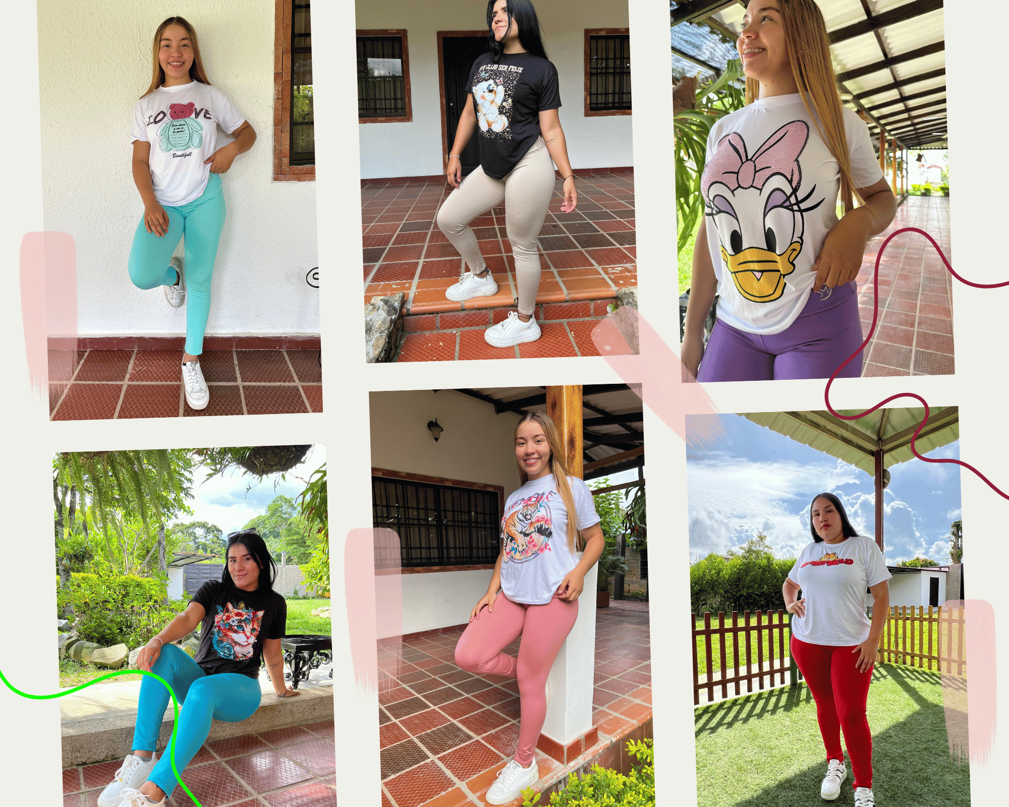 1 Conjunto Leguins Blusa Piedras